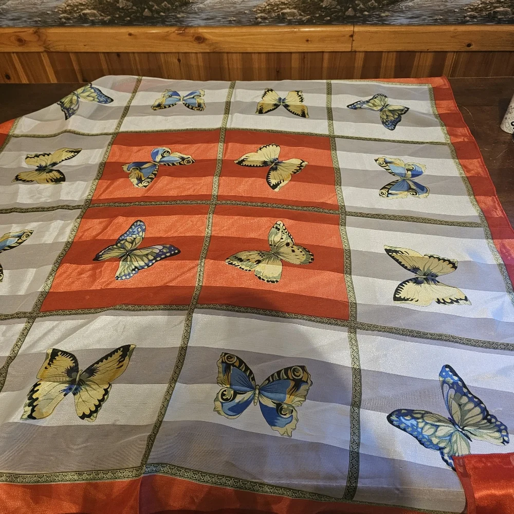 Butterfly Print Scarf - Picture 1 of 2